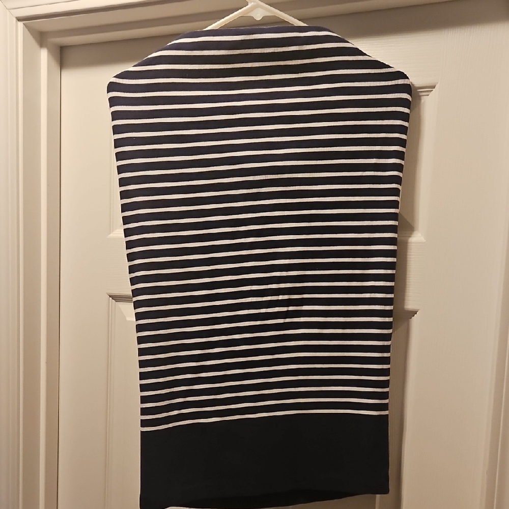 Navy and White Striped Skirt